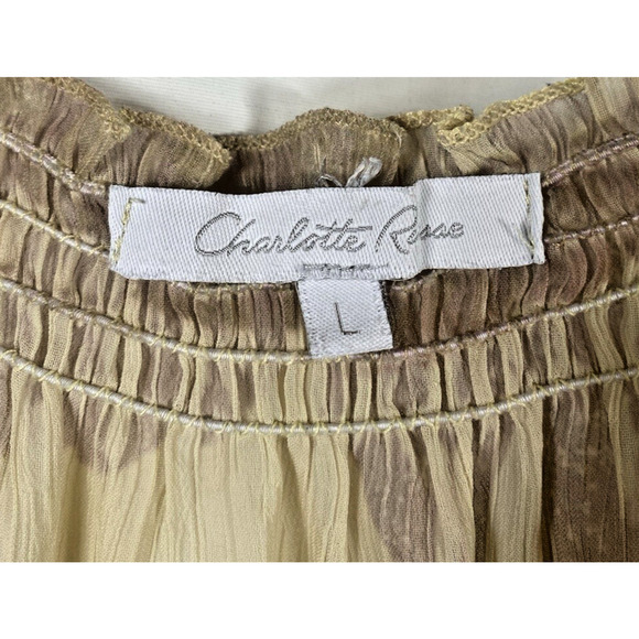 Charlotte Russe Y2K Top Peasant Smocking Sheer Fairycore Whimsigoth Size Large - Picture 11 of 15